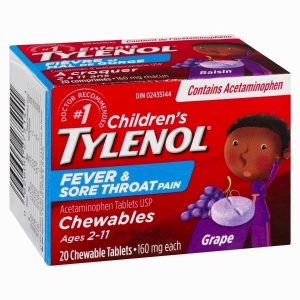 قرص جویدنی تب‌بر و ضد درد تایلنول مناسب کودکان 2 تا 11 سال