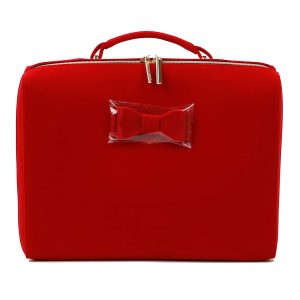 کیف لوازم آرایشی استی لادر قرمز مخملی مدل مسافرتی